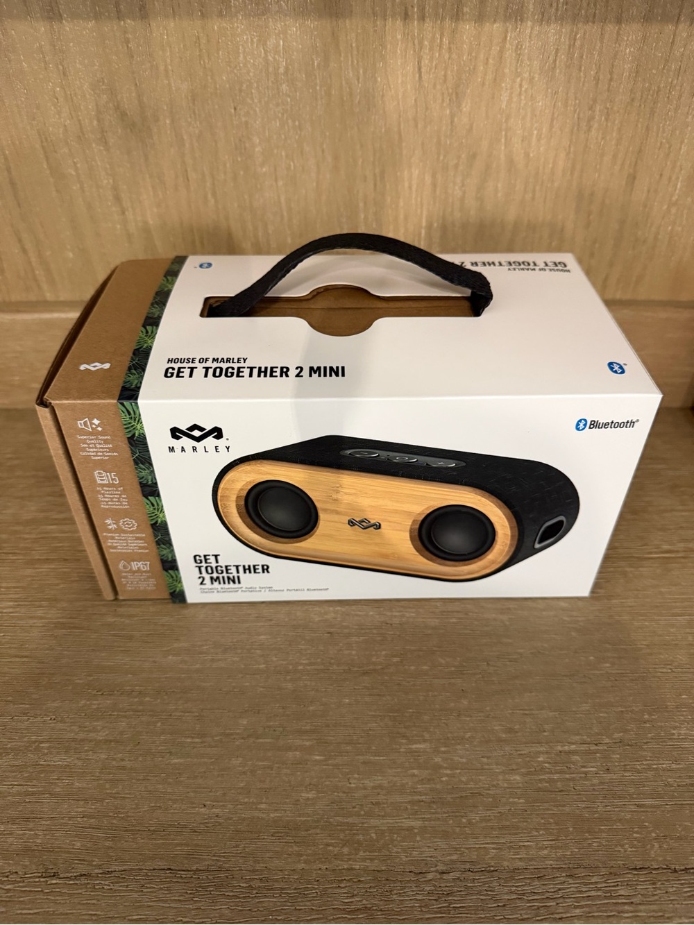 House of Marley Get Together 2 Mini Bluetooth Speaker - Black & Natural Bamboo